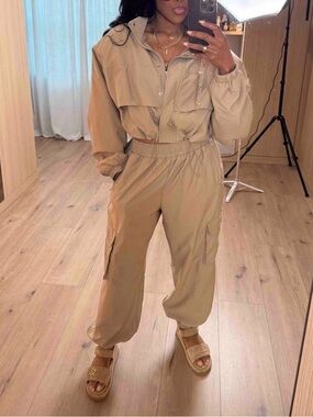 JLUXLABEL Khaki Cargo Jogger Pants